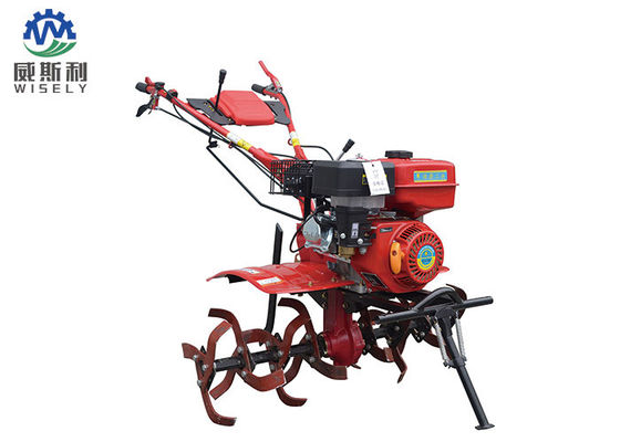 China Plough Cultivator Gas Powered Pull Behind Tiller , Red Small Garden Rototiller supplier